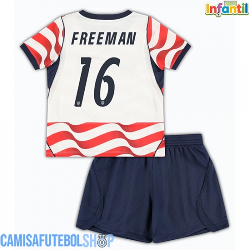Camisa de time de futebol Estados Unidos Alex Freeman #16 Replicas 1º Equipamento Infantil Mundo 2026 Manga Curta (+ Calças curtas)